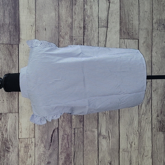 BLUE & WHITE STRIPED TOP - Picture 7 of 9